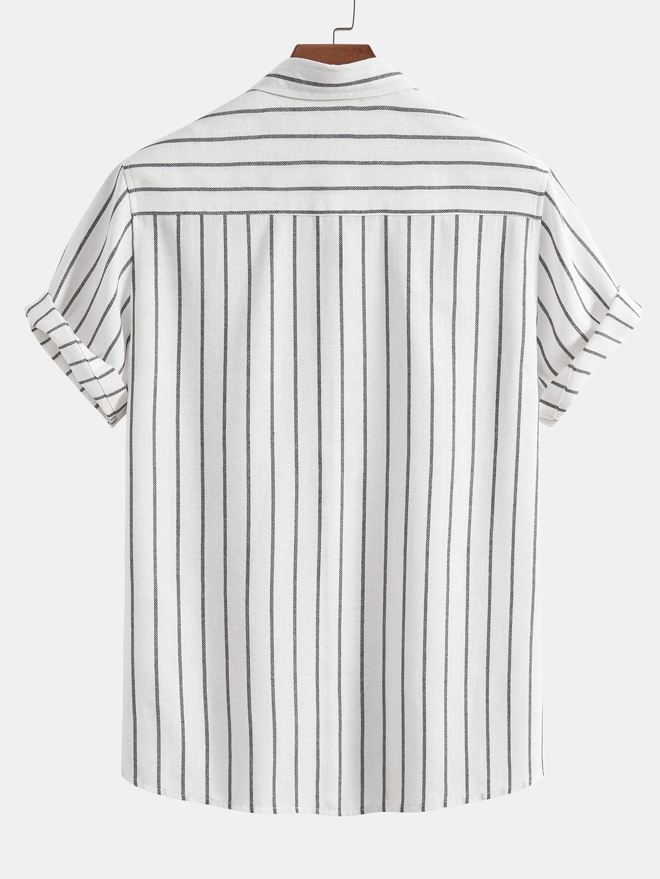 Omar® | Cotton Blend Striped Button Up Shirt & Straight Leg Linen Pants