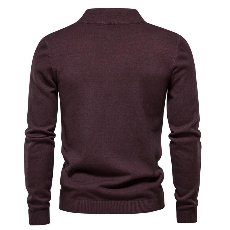 Men's Solid Color Turtleneck Pullover Knit Sweater