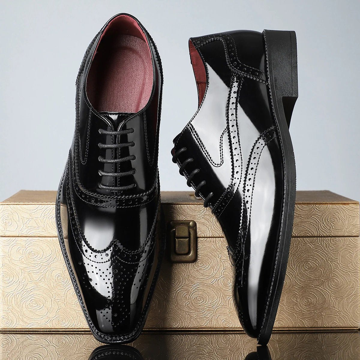 Leo™ | Premium Leather Brogue Oxford Dress Shoes