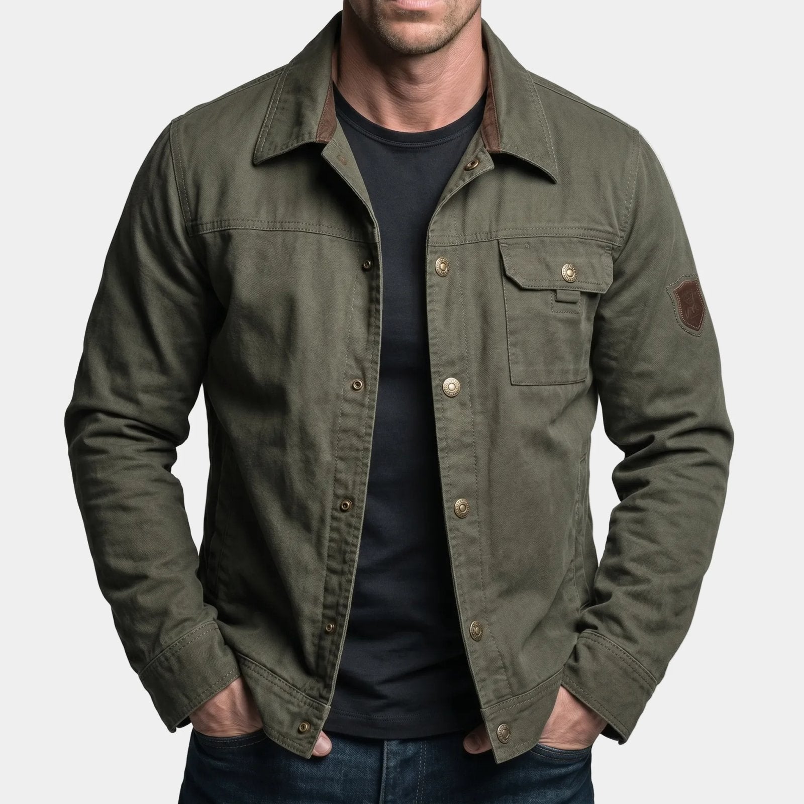 Griffin™ | Washed Cotton Structured Military Jacket