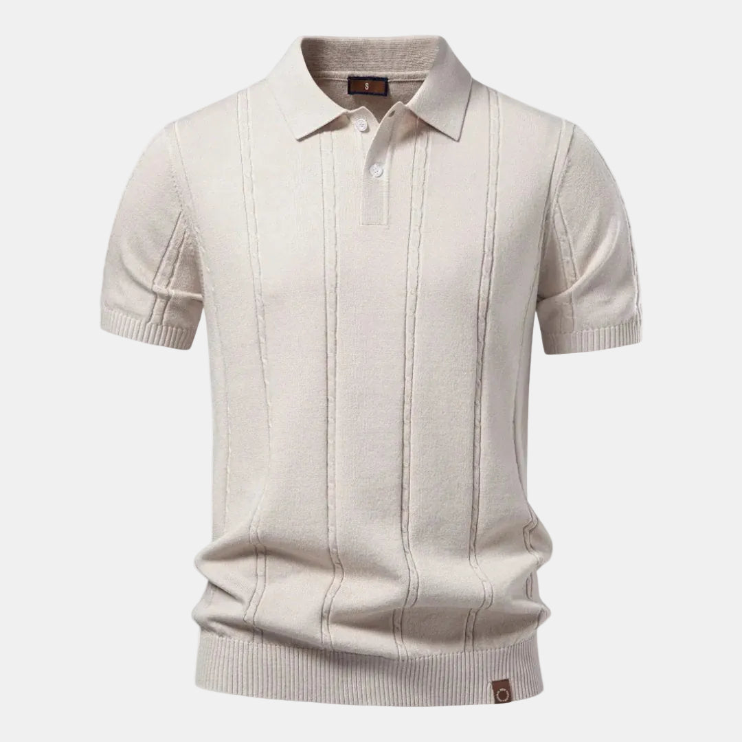 Steven™ | Ribbed Viscose Blend Classic Collar Polo