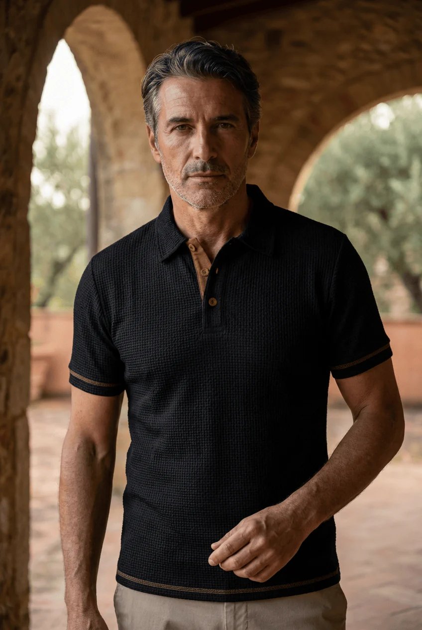 Montgomery™ | Basketweave Spandex-Blend Performance Polo