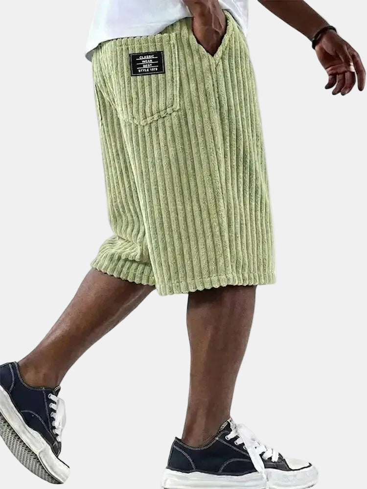 Patrick™ | Ribbed Casual Lounge Shorts with Vintage Badge