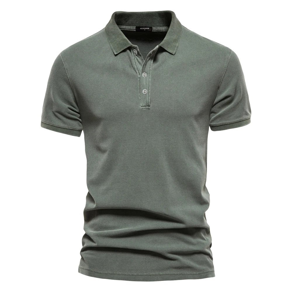 Edmund™ | Cotton Button-Collar Casual Polo Shirt