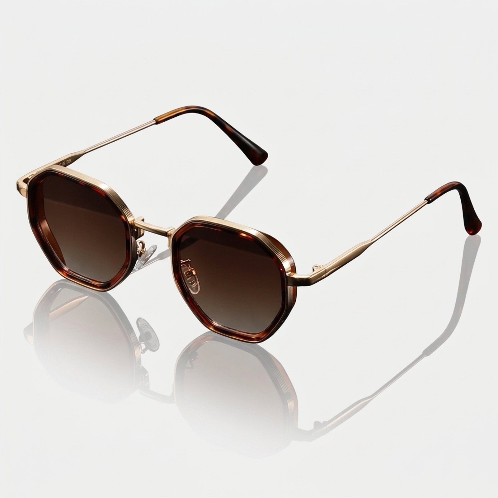 Axel™- Geometric Mirrored Lens Metal Frame Sunglasses