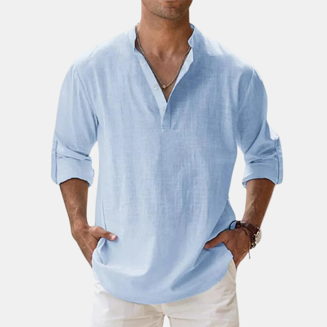 William™ | Breathable Linen Button-Front Shirt