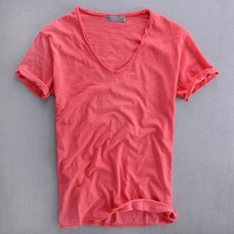 Caleb™ | Pre-Washed V-Neck Cotton Tee