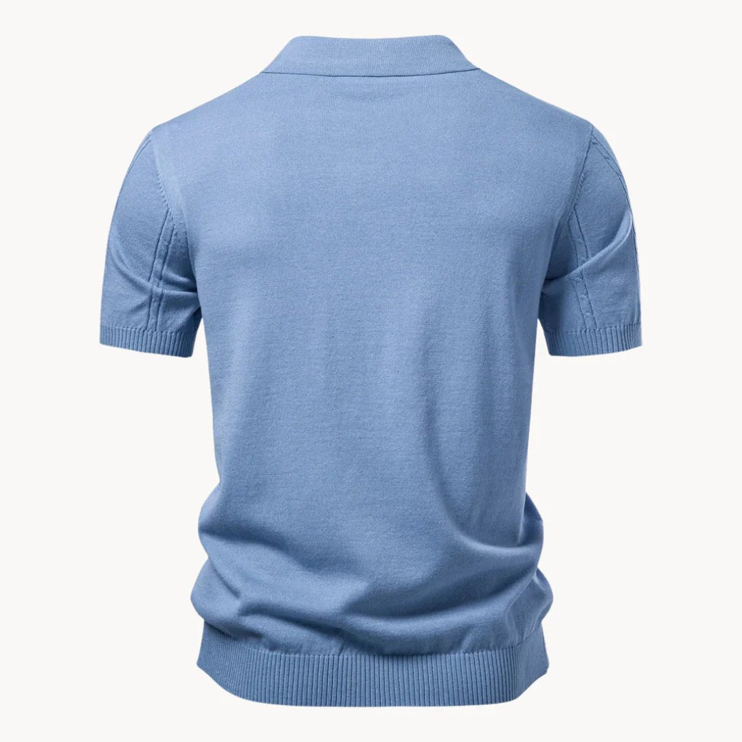 Steven™ | Ribbed Viscose Blend Classic Collar Polo