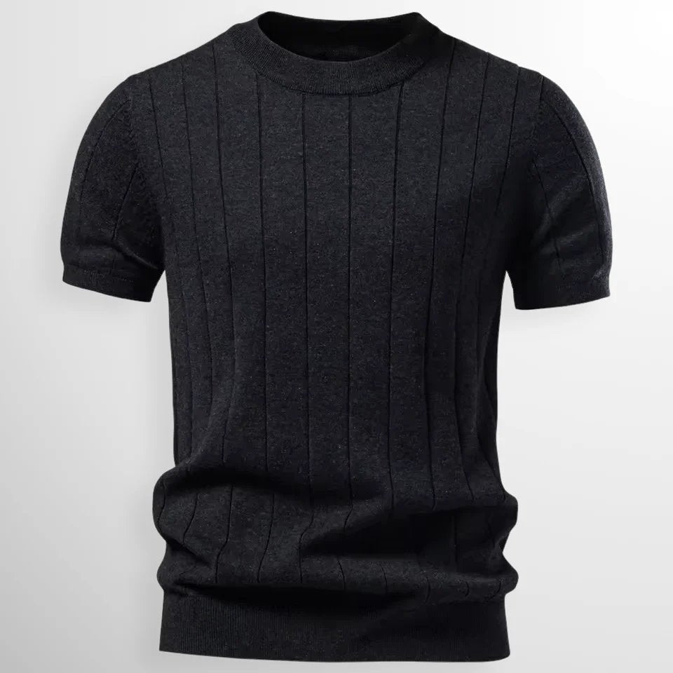 Colin™ | Ribbed Cotton Knit Crewneck T-Shirt