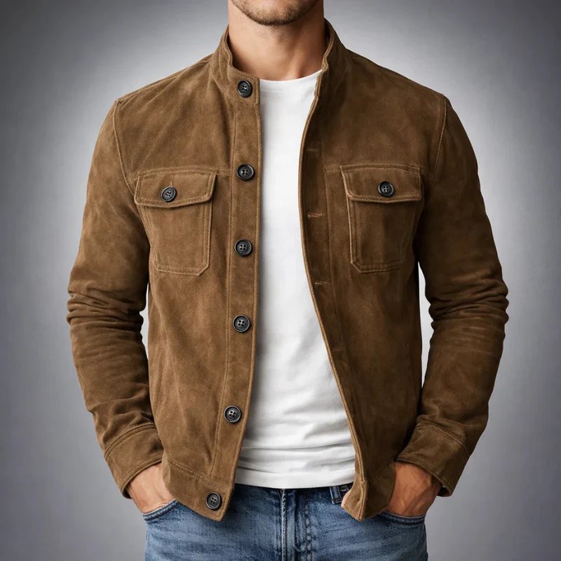 Zane™ | Premium Suede Button-Front Leather Jacket