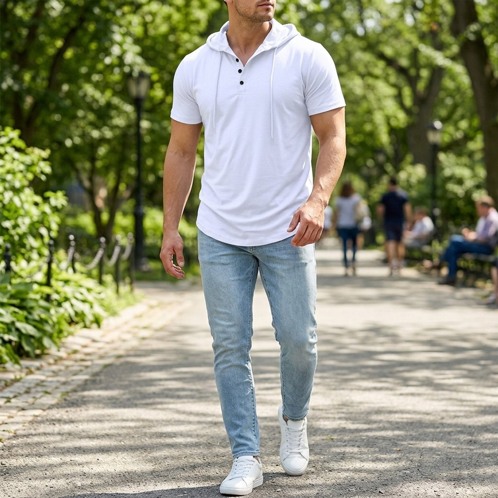 Gilbert™ | Sporty Short Sleeve Hoodie Shirt