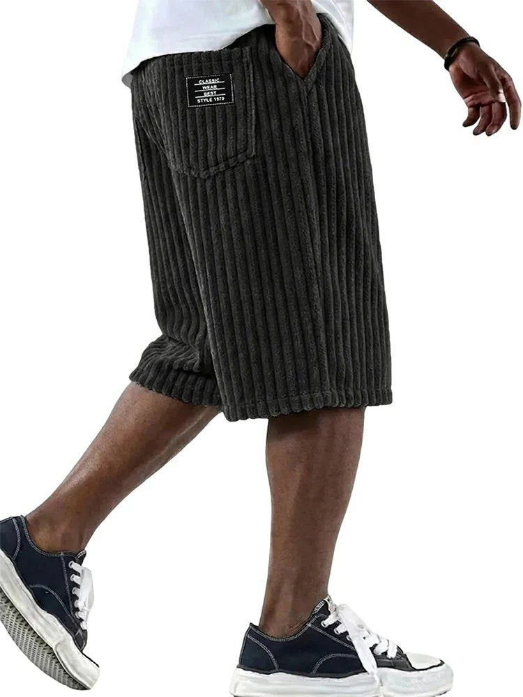 Patrick™ | Ribbed Casual Lounge Shorts with Vintage Badge