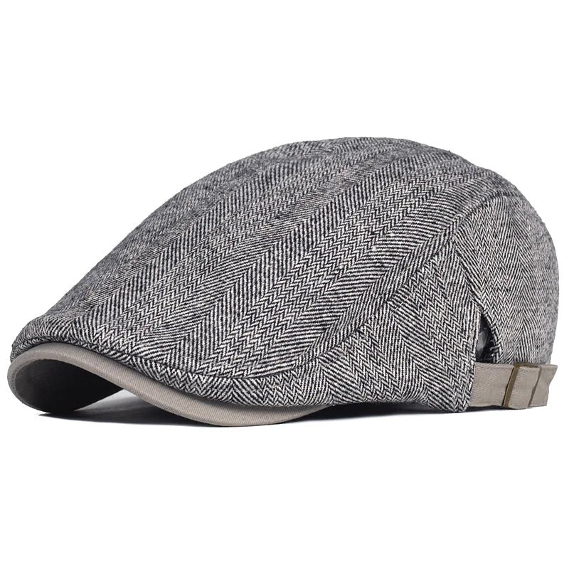 Hugo™ | Modern Herringbone Pattern Flat Cap