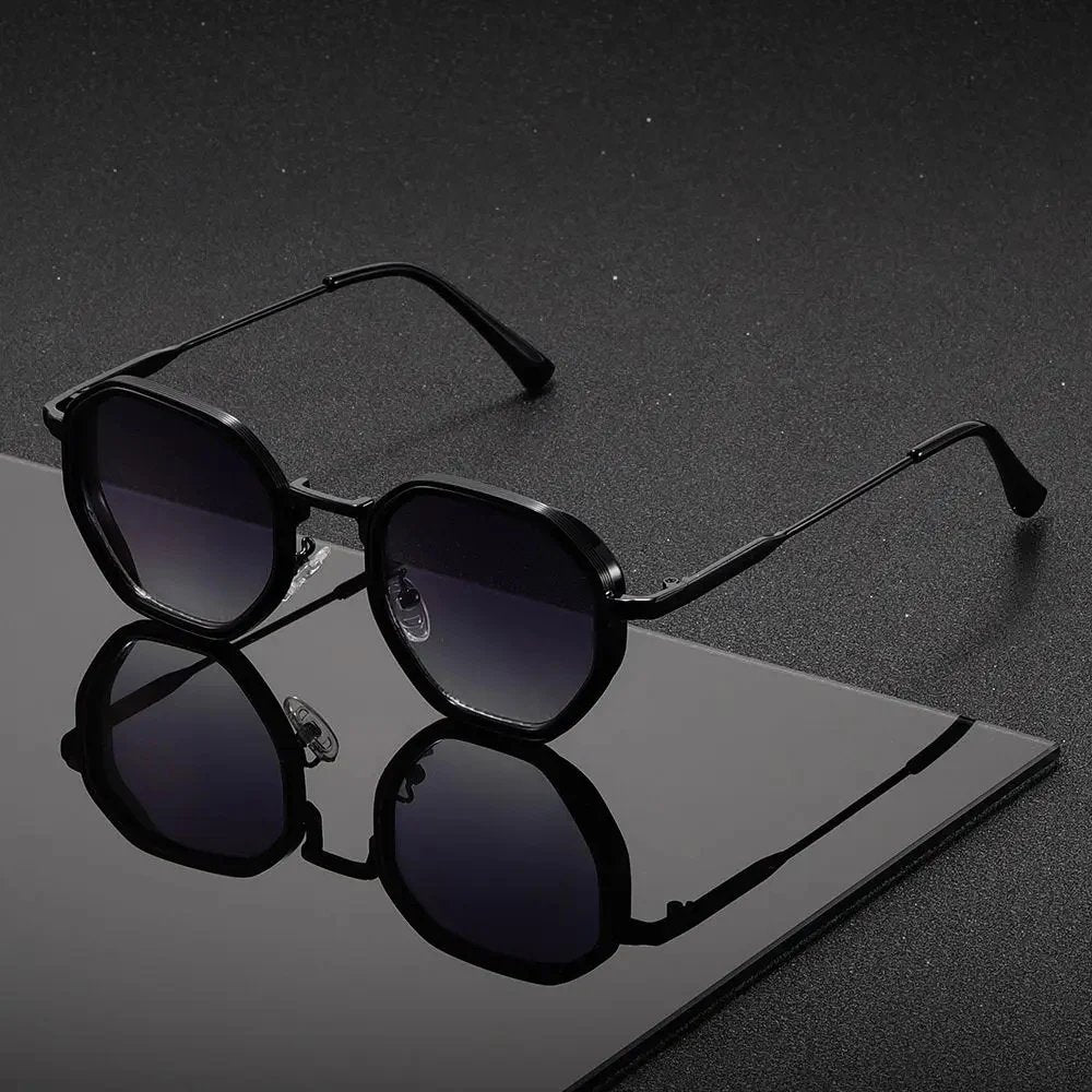 Axel™- Geometric Mirrored Lens Metal Frame Sunglasses