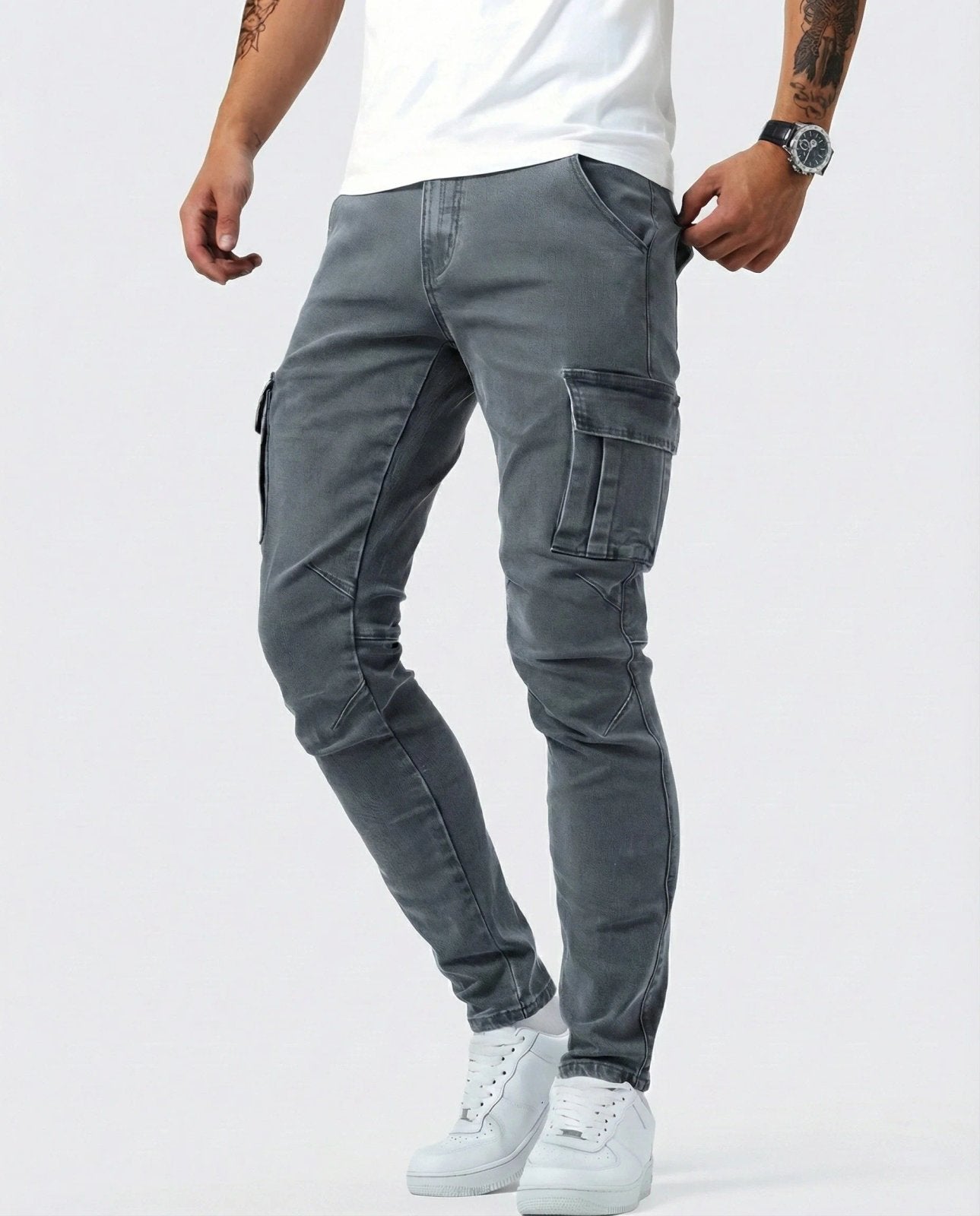 Jonathan™ | Stretch Cotton Cargo Pants with Elastic Waist