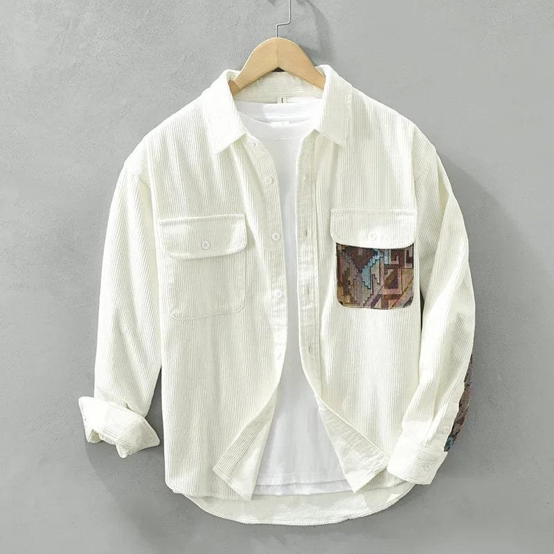 Carson™ | Patchwork Corduroy Button-Front Shirt