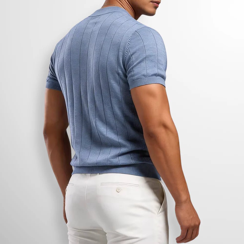 Colin™ | Ribbed Cotton Knit Crewneck T-Shirt