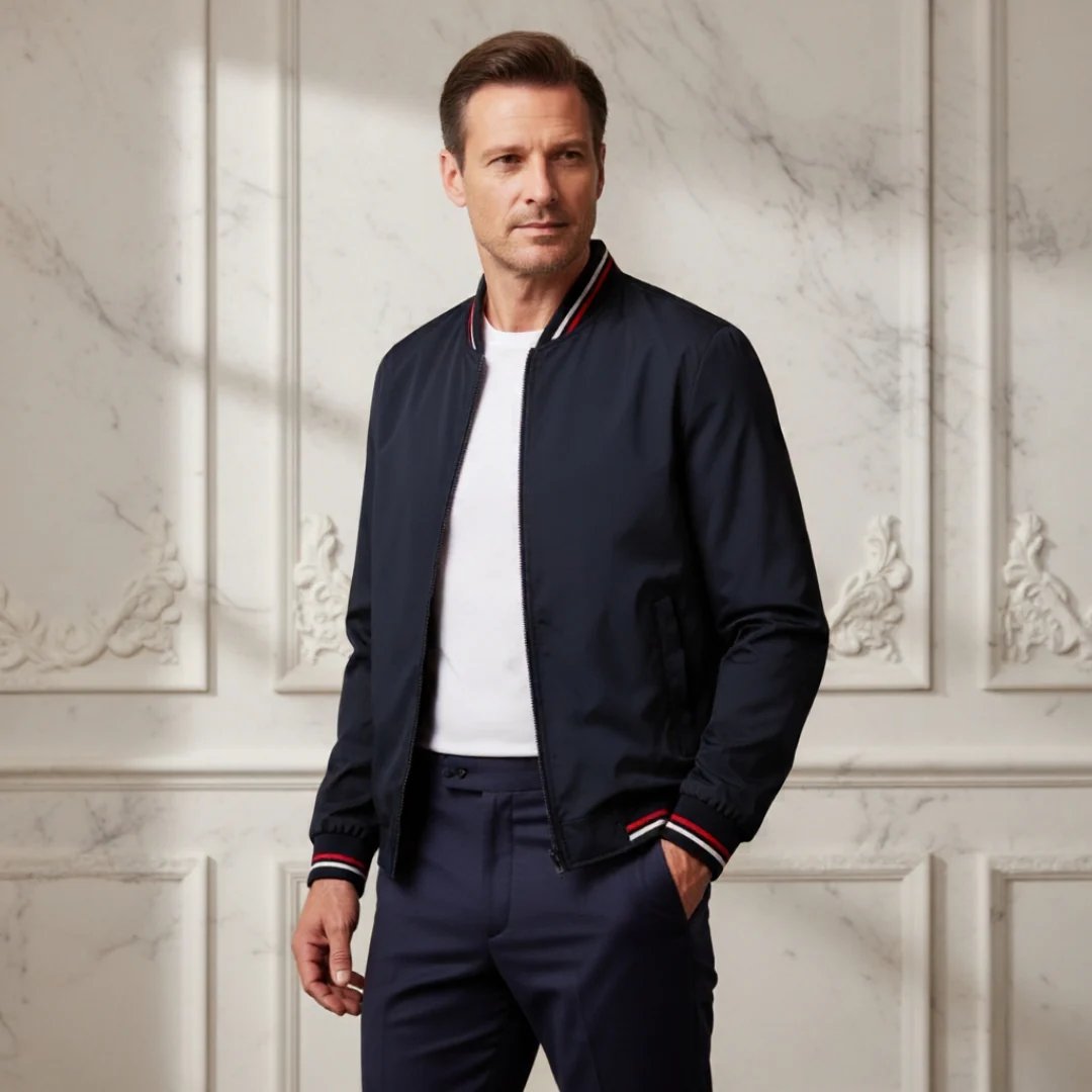 Timothy™ | Lightweight Zip-Front Bomber Jacket with Ribbed Cuffs