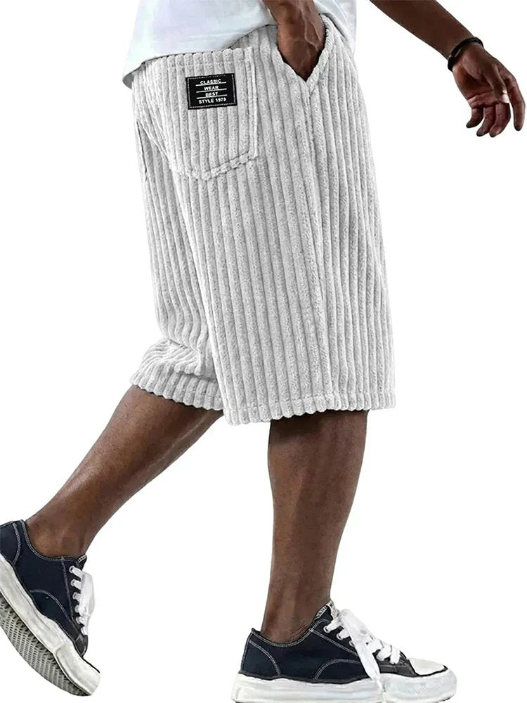 Patrick™ | Ribbed Casual Lounge Shorts with Vintage Badge