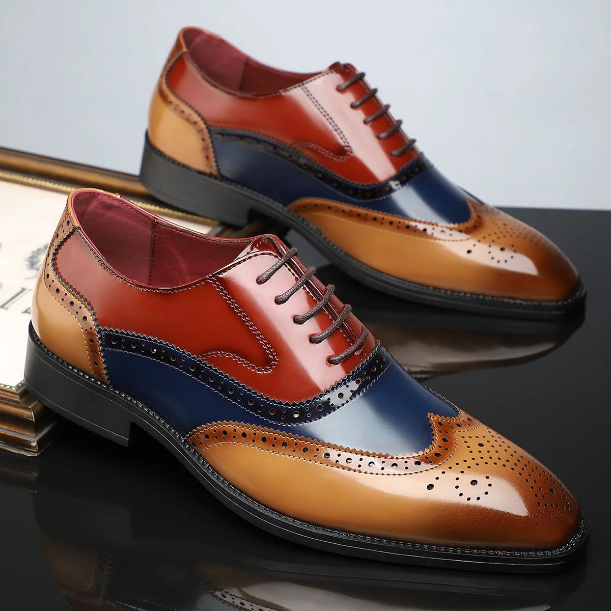 Leo™ | Premium Leather Brogue Oxford Dress Shoes
