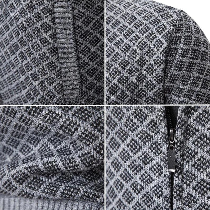 Dustin™ | Waffle-Knit Zip-Up Cardigan Sweater