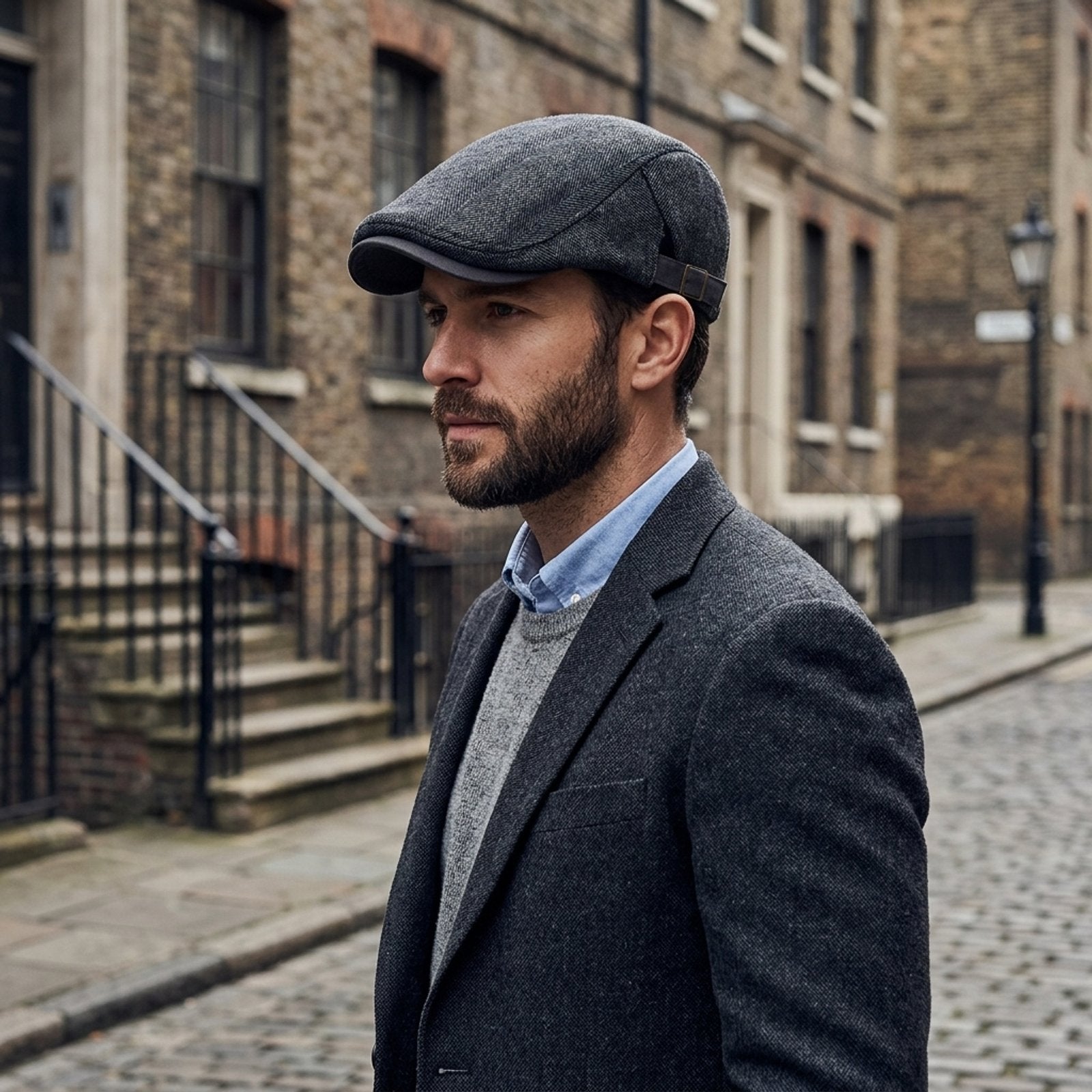 Hugo™ | Modern Herringbone Pattern Flat Cap