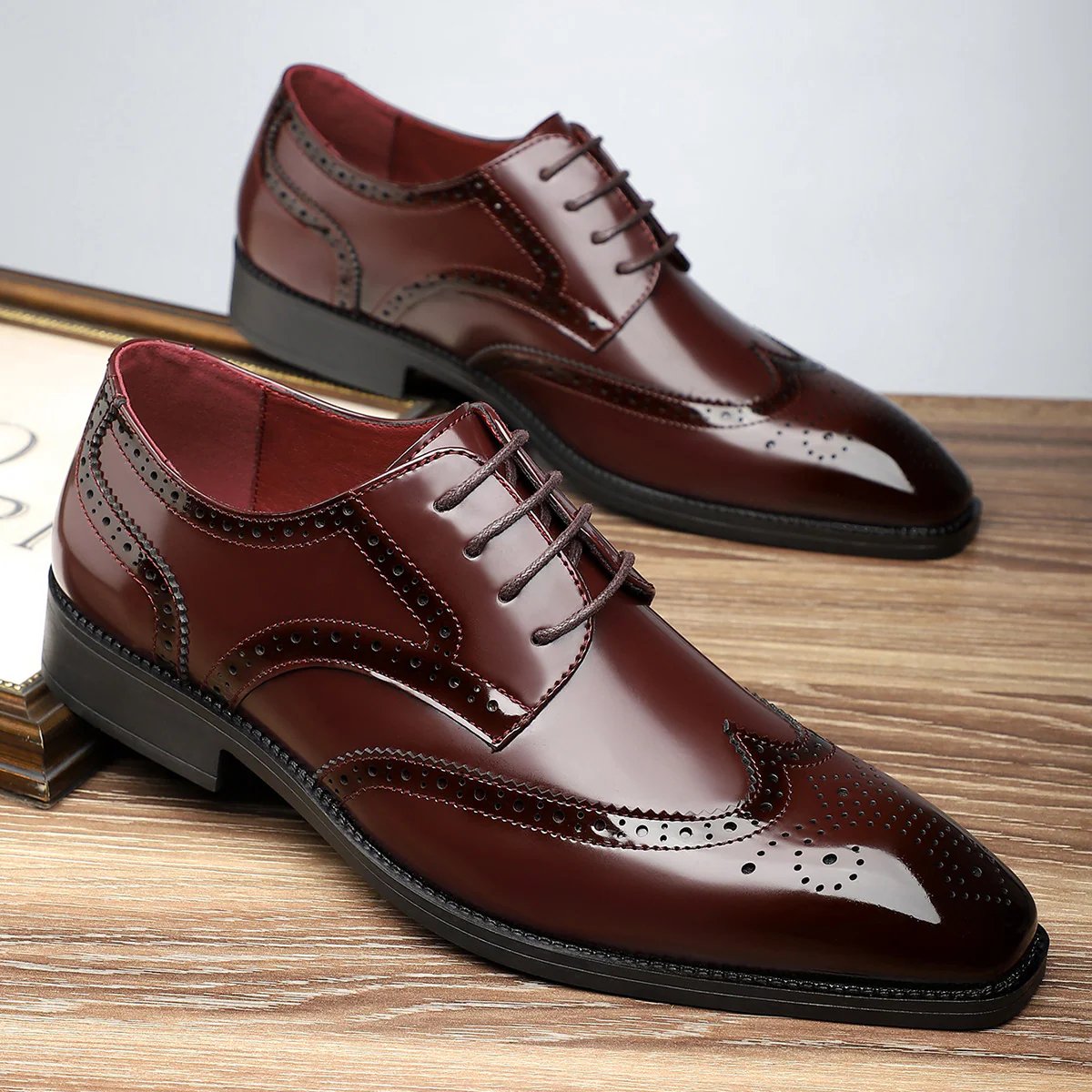 Whitman™ | Wingtip Brogue Dress Shoes | Patent Leather